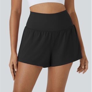 HALARA Women's High-Waisted Black Yoga Shorts